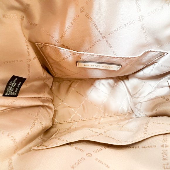 Michael Kors Avril Small Top Zip Satchel Shoulder Crossbody Bag Light Cream - Picture 7 of 11